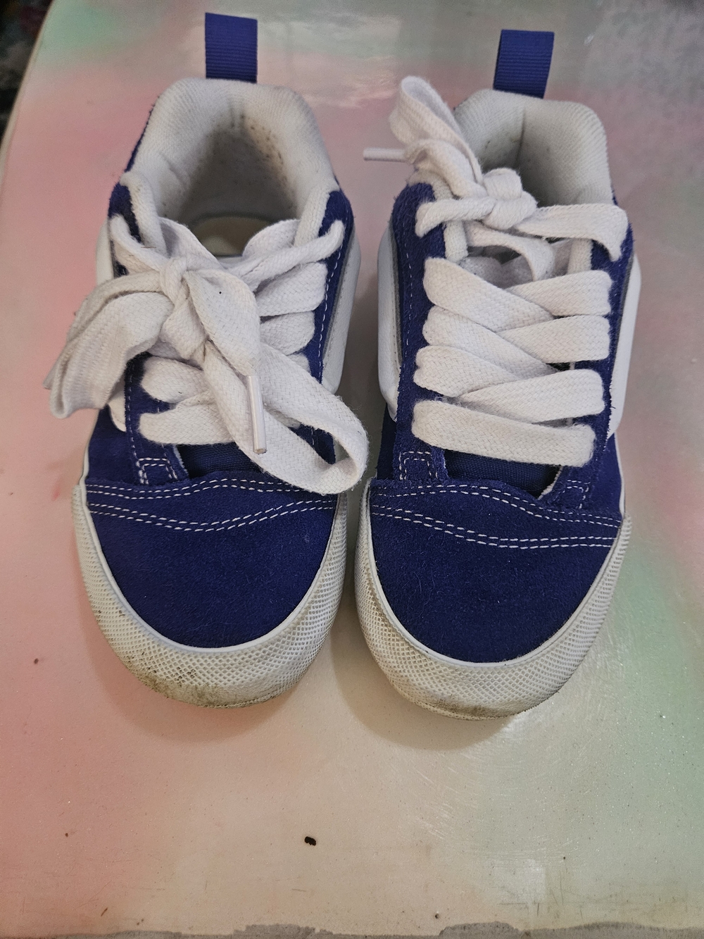 Vans Kids Royal Blue Canvas Lace-Up Sneakers with White Accents